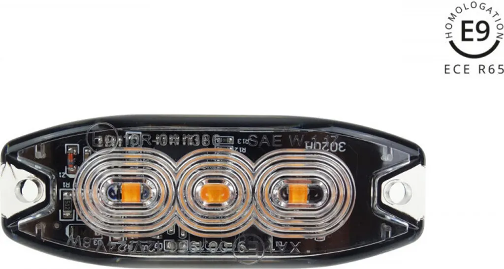Luce di Emergenza LED Arancione 3x3W Omologata R65 per Veicoli