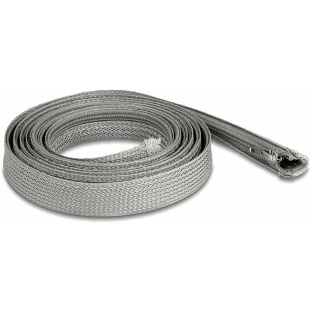 Geflechtschlauch mit Reißverschluss 2m x 20mm grau, hitzebeständig