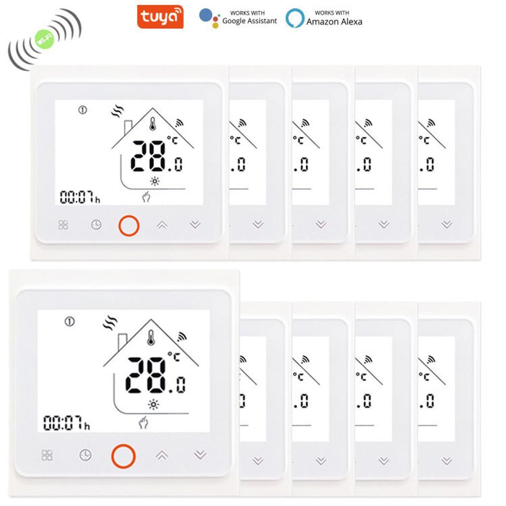 10x Smart Tuya WiFi Thermostat Digitales Raumthermostat programmierbares LCD Unterputz Wandthermostat Innenthermometer