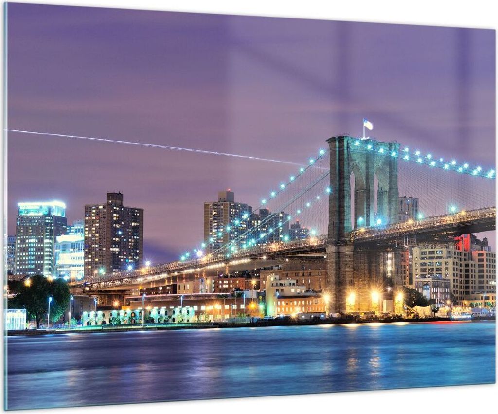 Bilder auf glas - Metropole Fluss Brücke Geschichte - 100x70cm - Glasbilder - Wandbilder - Kunstdruck - Wanddekoration aus Glas - Glas Bilder - Wa...