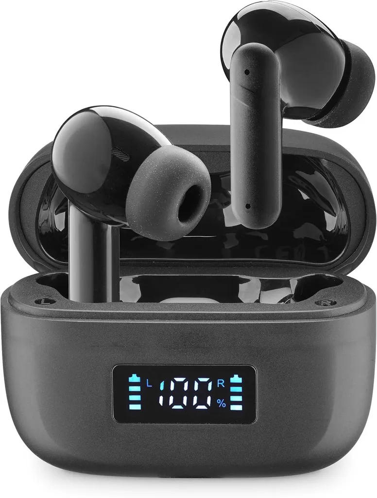 cellularline Tone TWS Bluetooth In-Ear Kopfhörer mit ENC, 4 Mikrofone, LED-Display, 20 Std Wiedergabezeit, Ergonomisch, Kabellos,Geräuschunterdrückung