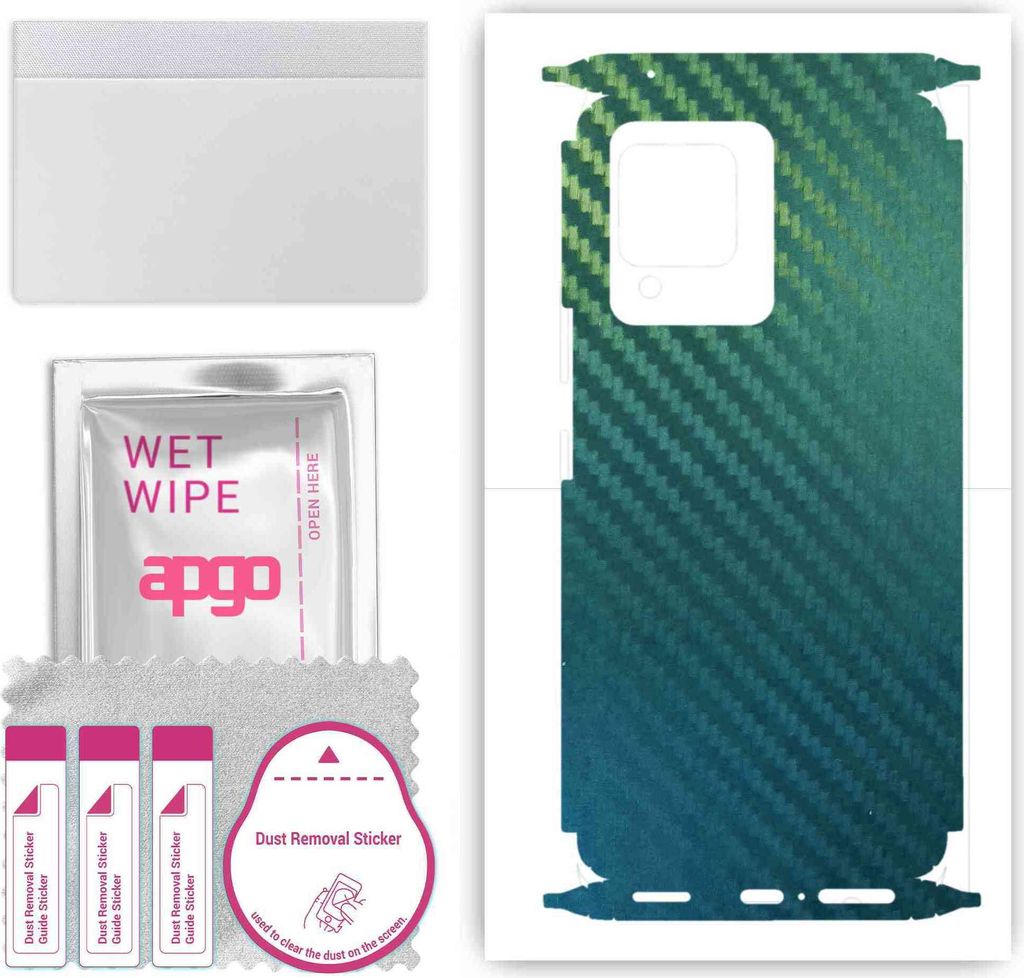 apgo Rückseite + Seiten Schutzfolie, Skin, kompatibel mit Vivo S12 Pro, Hinten Displayschutzfolie aus Vinylfolie, kratzfest, einfache Montage - Ko...