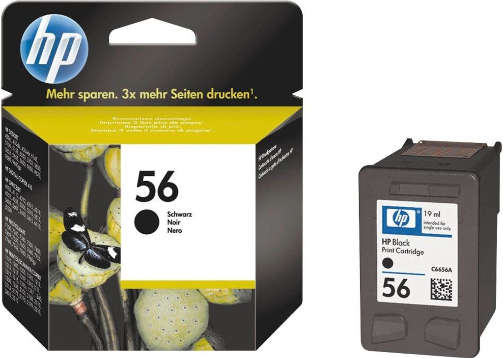 HP 56 Schwarz Original Tintenpatrone, Hohe (XL-) Ausbeute, Produktbild 