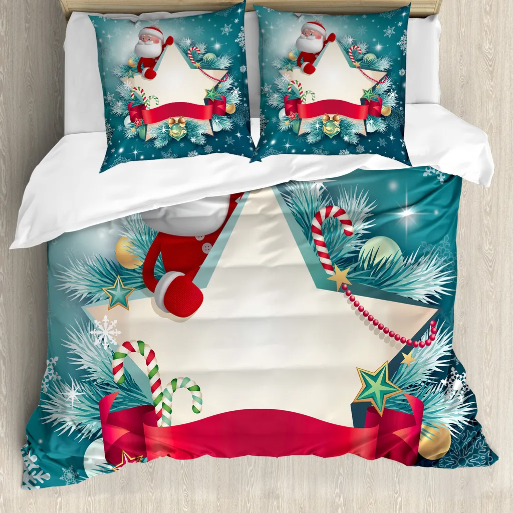 Biancheria Letto Natale ABAKUHAUS 200x200 Microfibra Premium Rosso