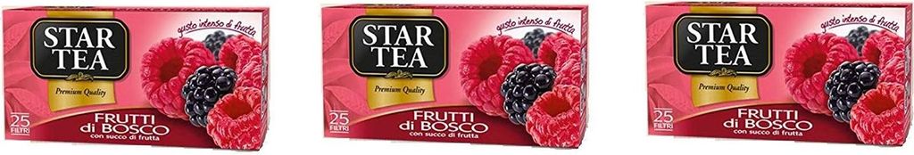 3x Star The Frutti di bosco tè tea box 25 Tee beutel Beeren 42,5g Schwarztee
