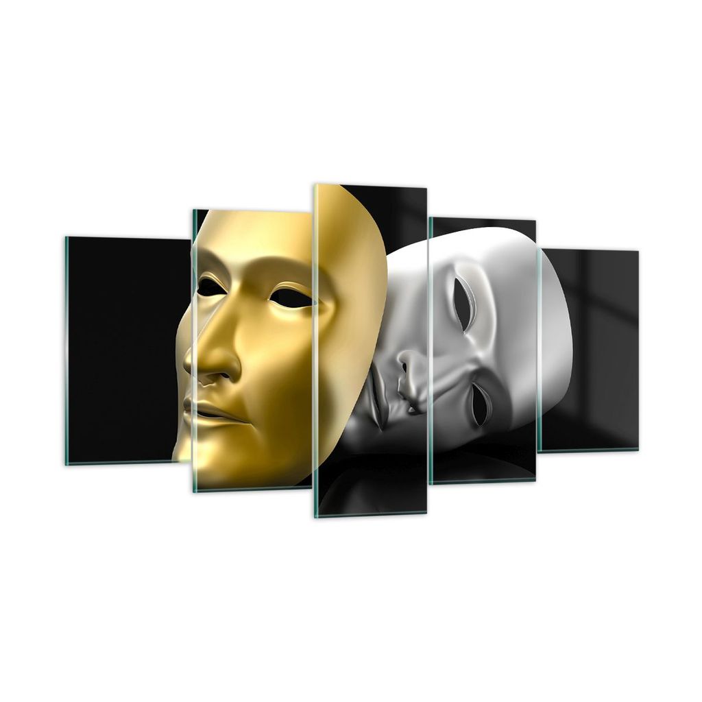 Bilder auf glas - Maske Theater Bühne Schauspieler - 160x85cm - Glasbilder - Wandbilder - Kunstdruck - zum Aufhängen bereit - Wanddekoration aus ...