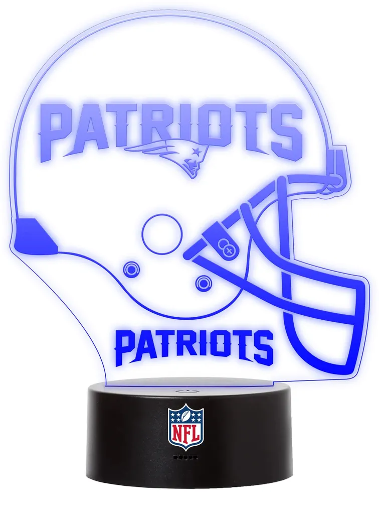 Lampe LED NFL Patriots en Acrylique 3D avec Changement de Couleur Tactile