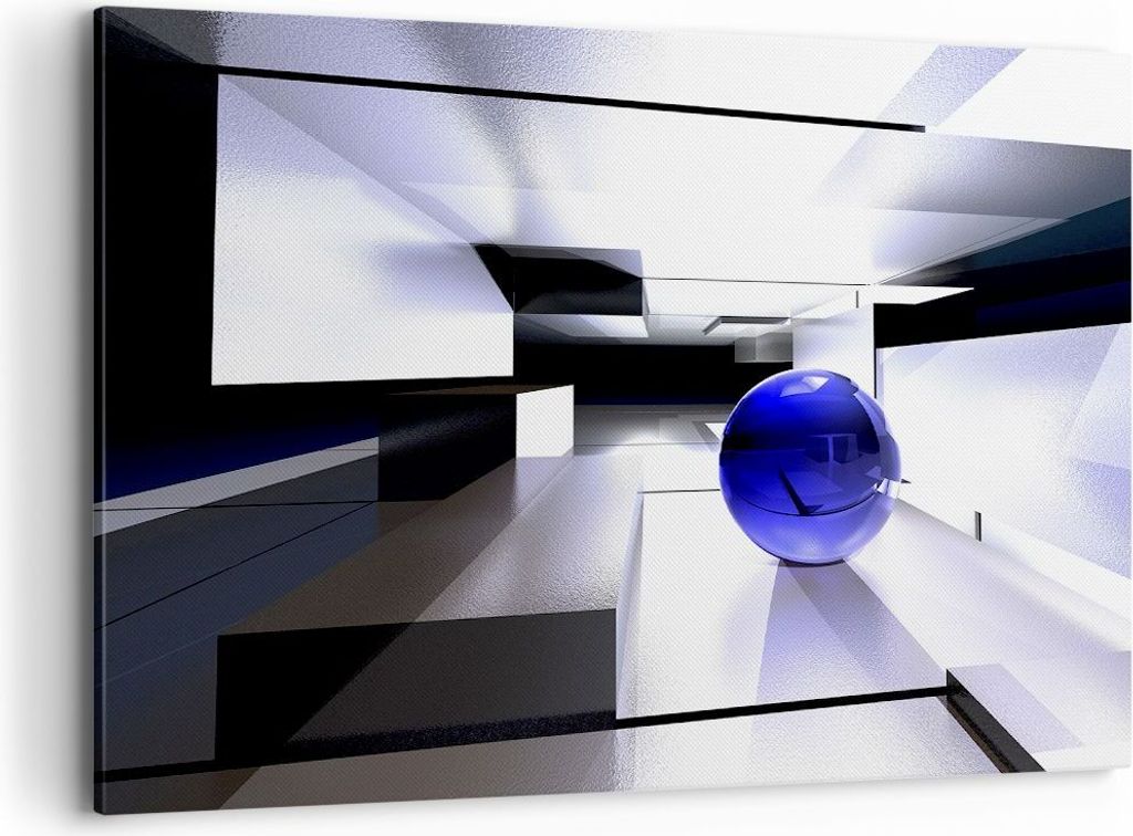 Bild auf Leinwand - Leinwandbild - Grafik kugel geometrie - 100x70cm - Wand Bild - Wanddeko - Leinwanddruck - Bilder - Kunstdruck - Wanddekoration ...