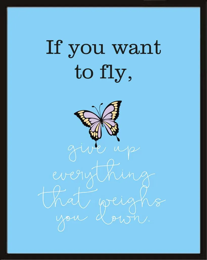 Cadre déco avec affiche de motivation If you want to fly Shinsuke® noir
