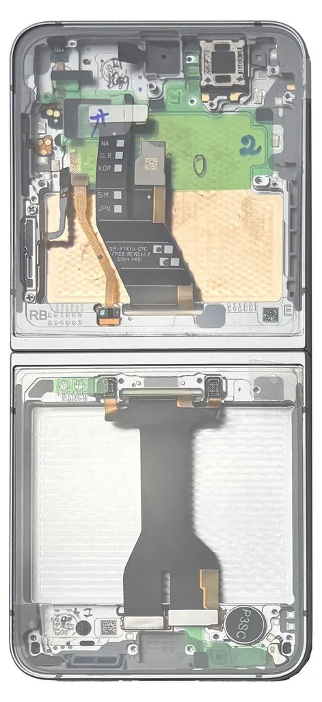 Dalle LCD Samsung Z Flip7 FE Blanche GH82-37734B avec Cadre de Support