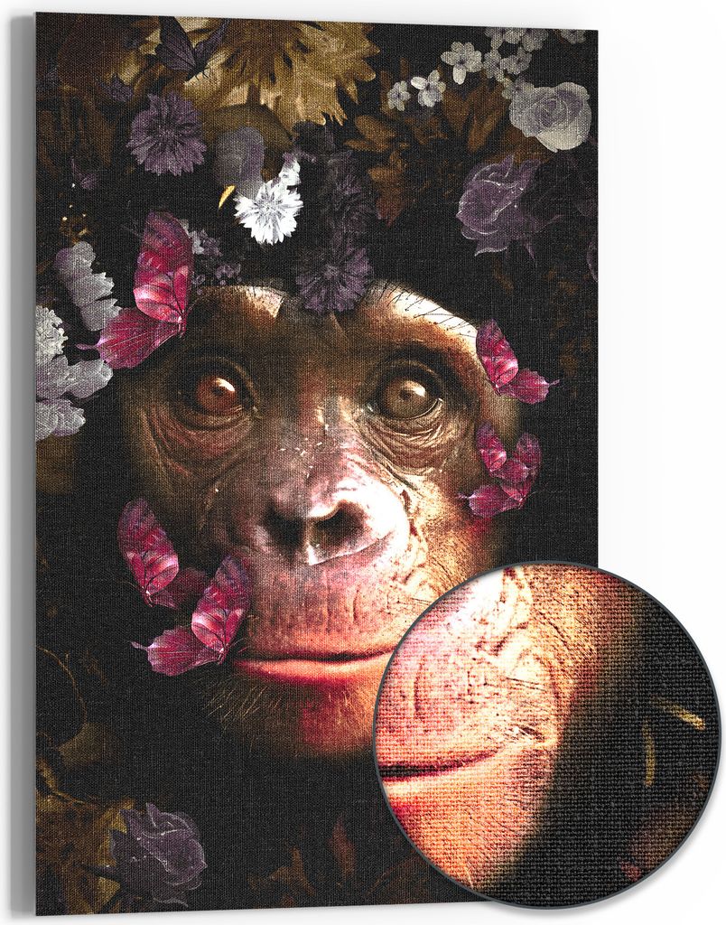 DEQOART Hybrid Leinwand Bild 60x90 cm 'Reflexionen der Wildnis' Wandbild Glas flach modern