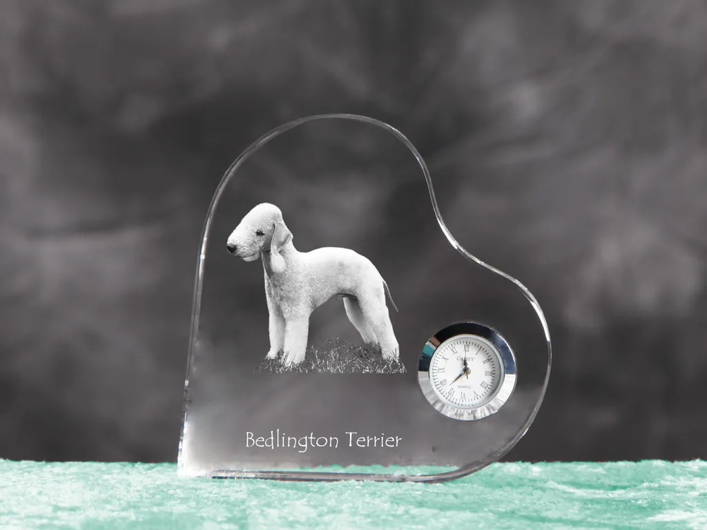 Horloge Bedlington Terrier décorative cœur pour salon et bureau chic - 4