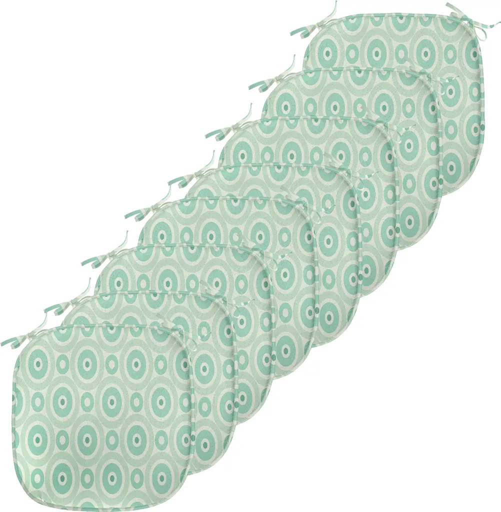 Galette de Chaise Anti-Tache avec Attaches Lot de 8 Vert Clair 40x40 cm