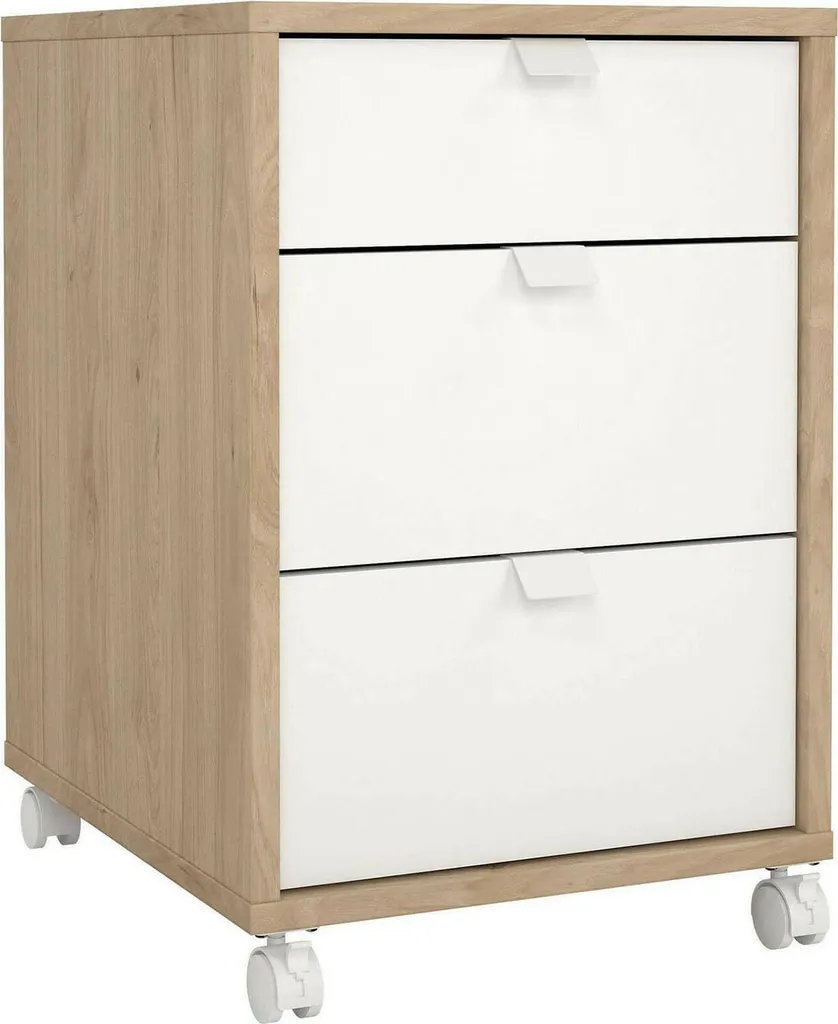 Commode Agazzino 3 Tiroirs 48x41x61h cm en Chêne Brun pour Chambre