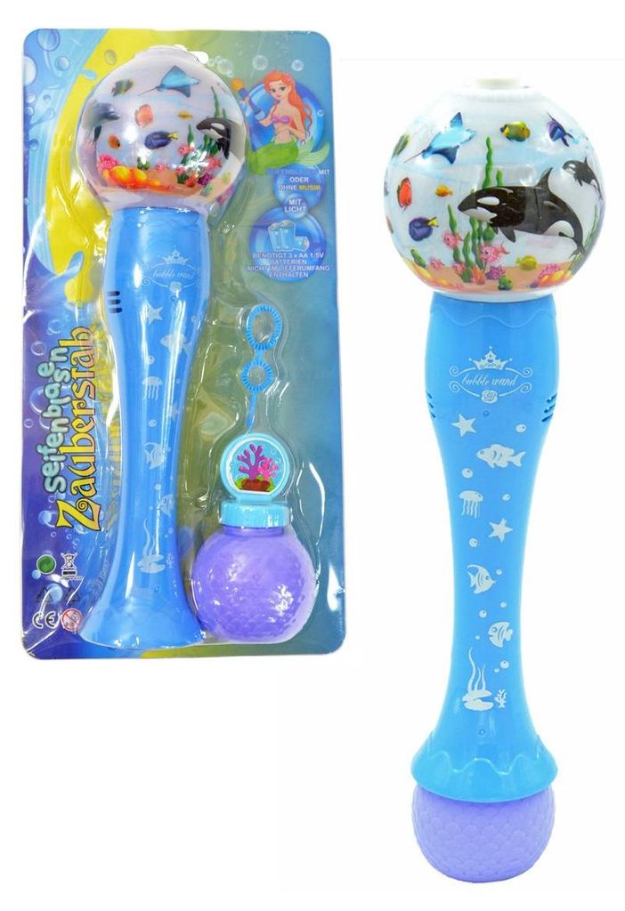 Seifenblasen Zauberstab blau 32cm Licht/Sound Produktbild 