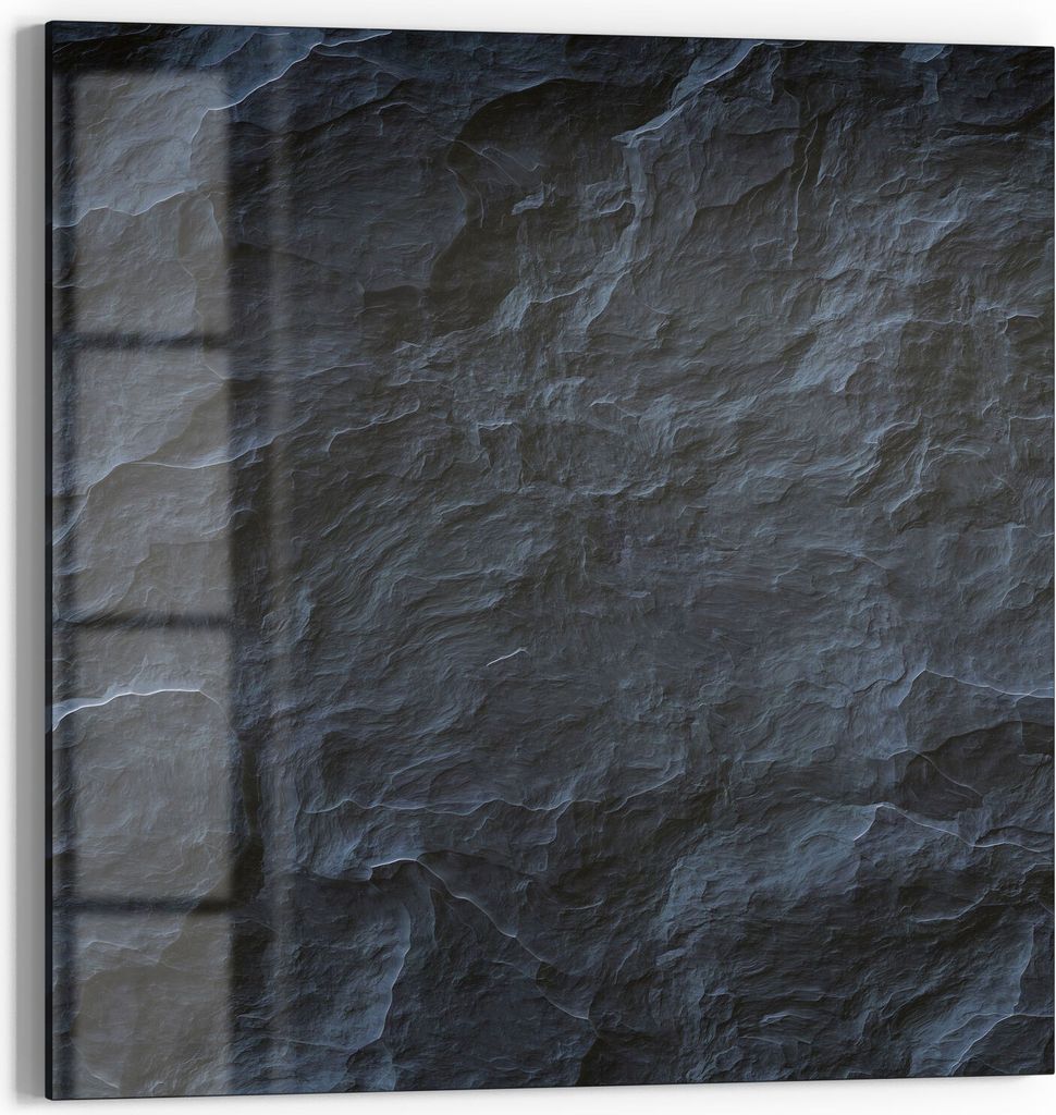 DEQORI Magnettafel Glas 50x50 cm 'Schieferfassade' beschreibbar Whiteboard