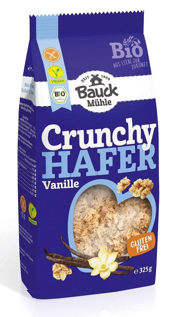 CRUNCHY OWSIANE WANILIOWE BEZGLUTENOWE BIO 325 g - BAUCK HOF