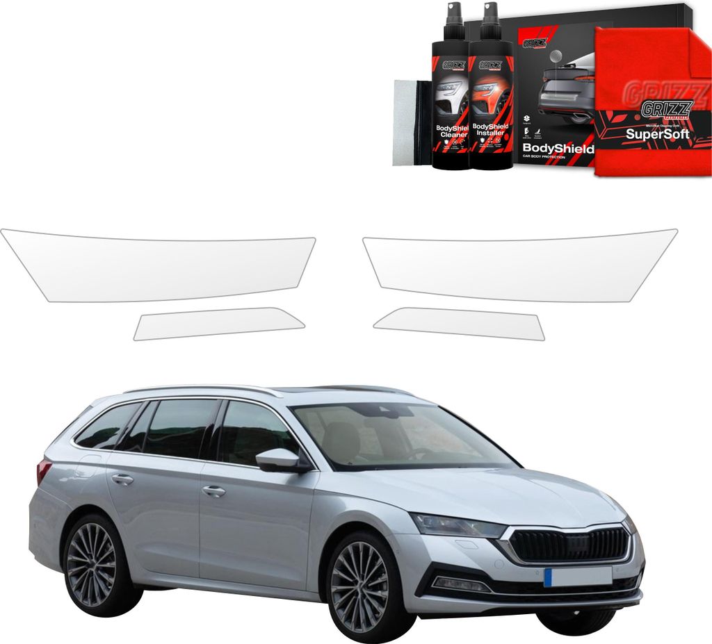 4in1 Schutzfolie Grizz Protector für Scheinwerfer - Skoda Octavia 4 Kombi (2019-2024)