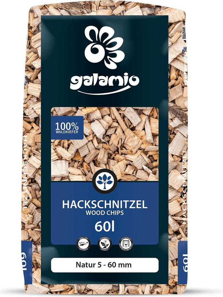 Galamio Holzhackschnitzel Natur 60l X 39 Sack 2340l Palette