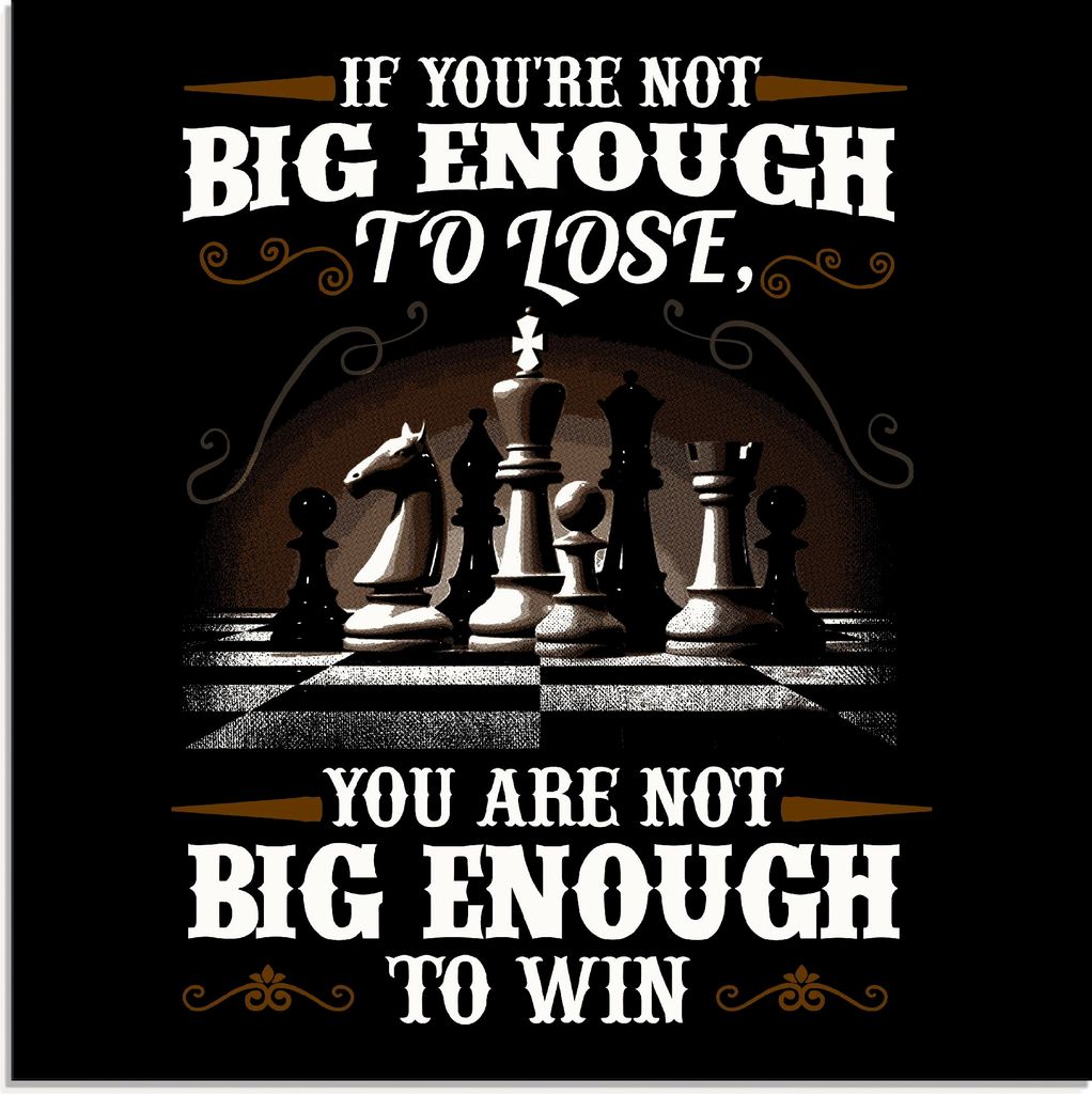 ARTland Glasbild Inspirierender Spruch für Schach Größe: 30x30 cm