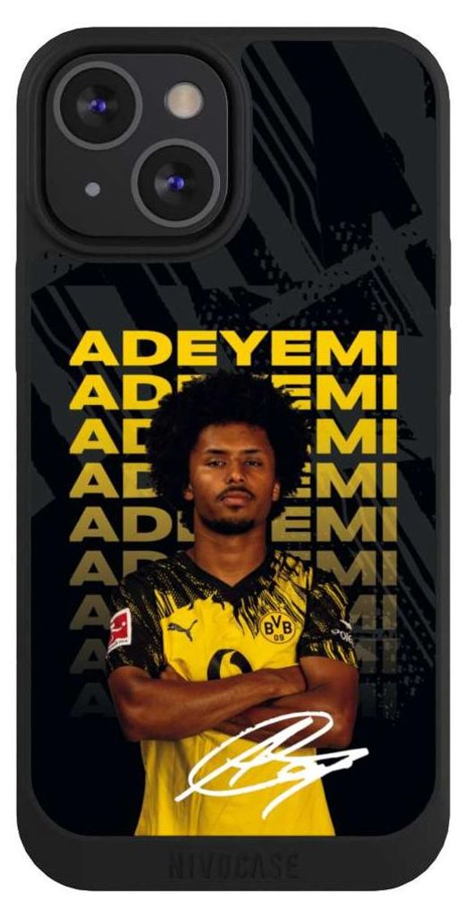 NIVOCASE Handyhülle für Apple iPhone 13 Mini Hülle NIVOpure Case Schwarz BVB Borussia Dortmund Karim Adeyemi
