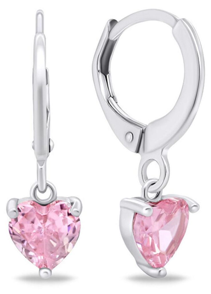 Silver hoop earrings Hearts EA654WP