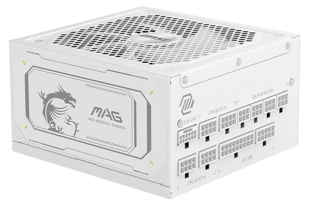 MSI MAG A1000GL PCIE5 WHITE, 1000 W, 100 - 240 V, 50/60 Hz, Produktbild 