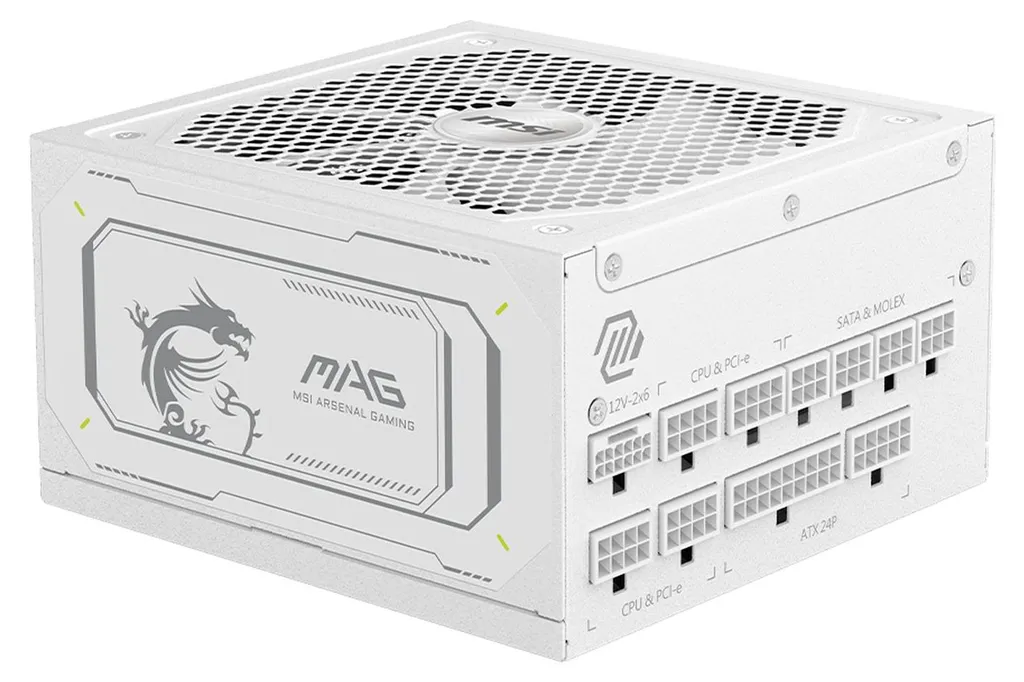 MSI MAG A1000GL White Alimentation Modulaire 1000W Gold Certifiée PCIE5