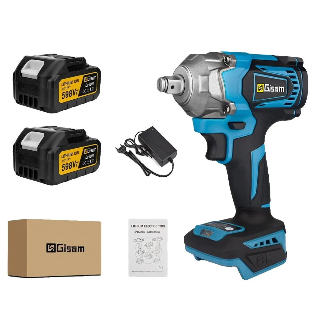 Avvitatore a impulsi elettrico, coppia 1200 N-m, velocità 6700 giri/min, 2 batterie