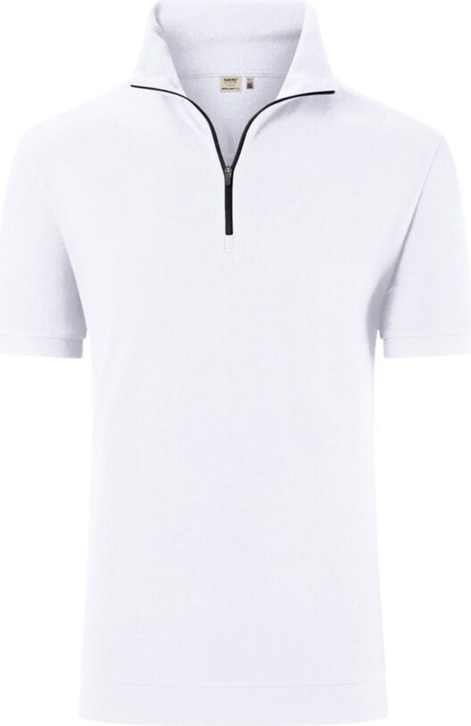 HAKRO Zip-Shirt Piquè ECO #534 Gr. 6XL weiß