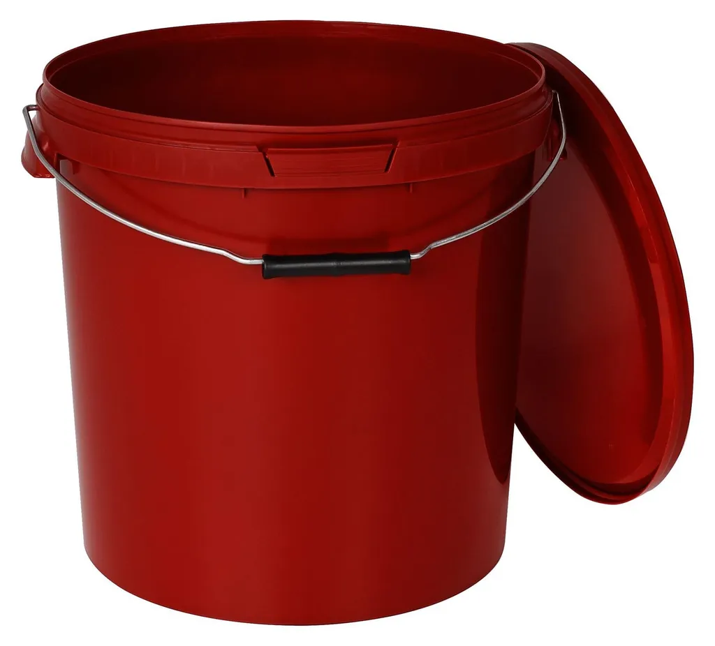 Set 10x Secchi Plastica 20 Litri Rossi BenBow Alimentari Ermetici