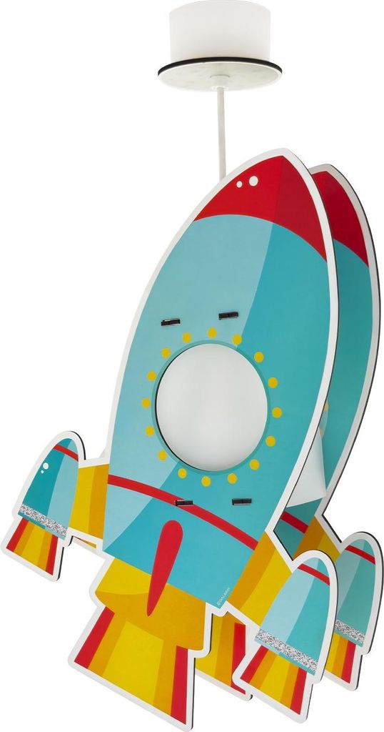 Kinder Raketen-Deckenlampe aus Doppel-MDF-Recyclingholzfaserplatte mit abnehmbarem Diffusor