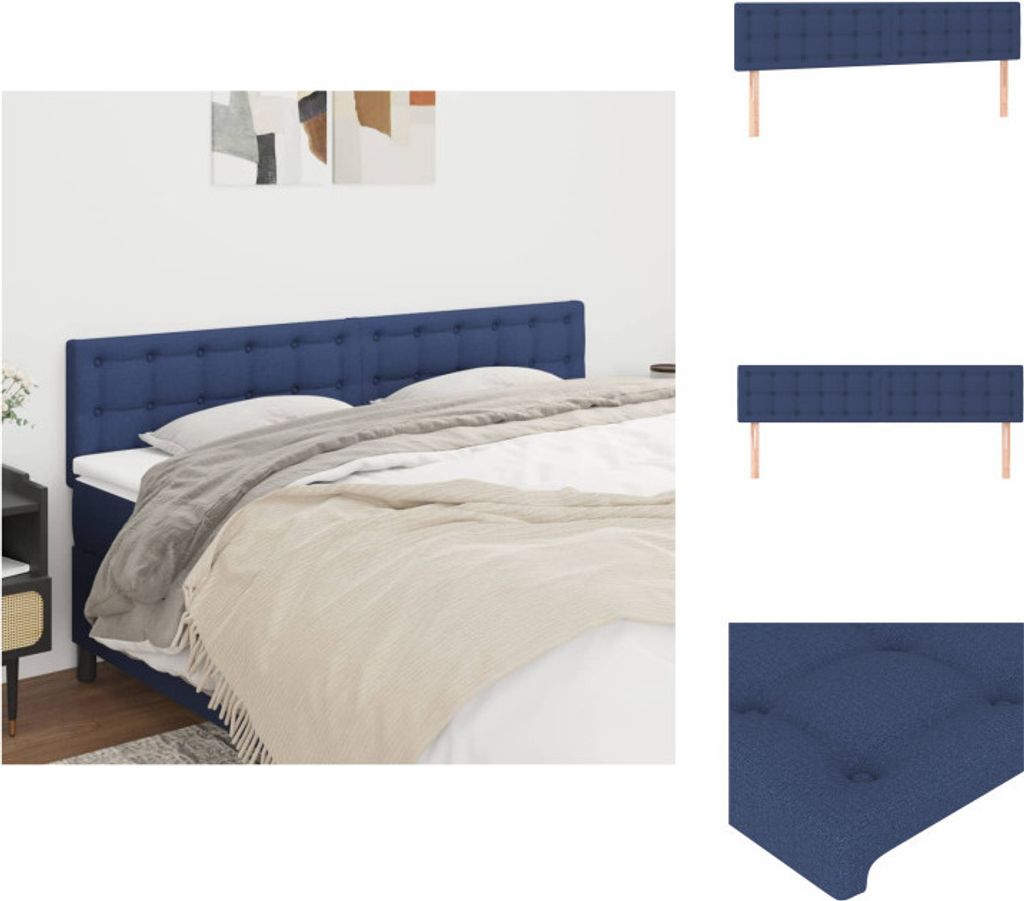 vidaXL Kopfteile 2 Stk. Blau 80x5x78/88 cm Stoff - Kopf- & Fußenden