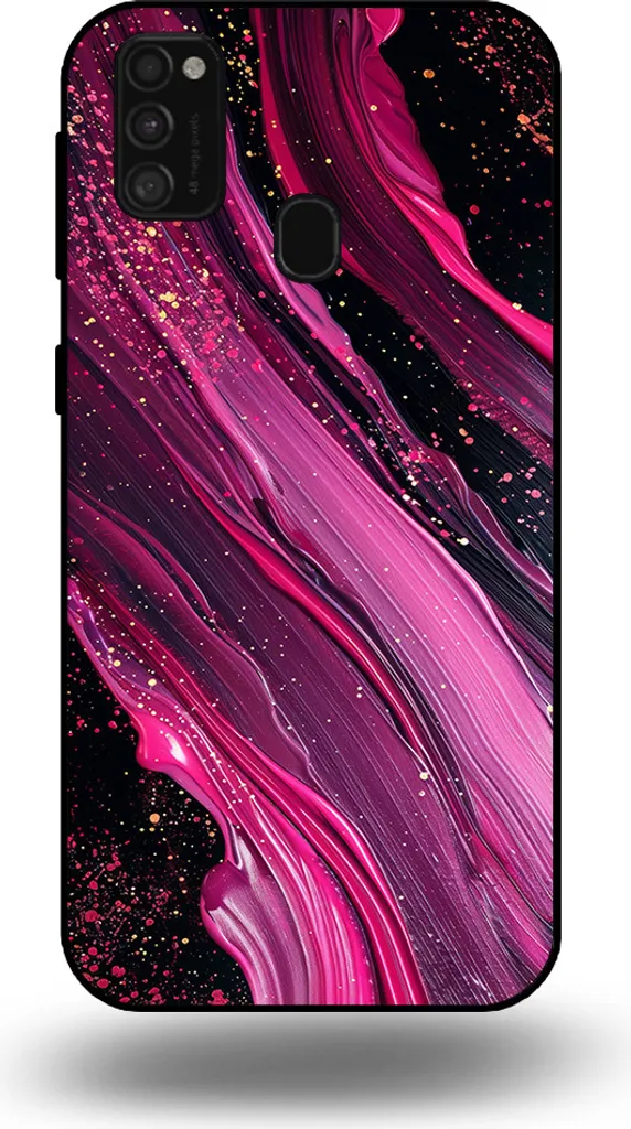 Smartphonica Custodia per telefono adatta a Samsung Galaxy M31 con stampa in marmo - Custodia posteriore in TPU con design in marmo - Viola Rosa