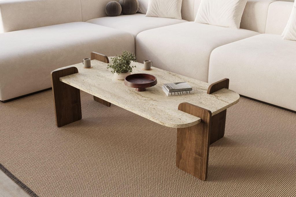 Skye Decor, Leapiri - Travertine, Walnut, Couchtisch, Produktbild 