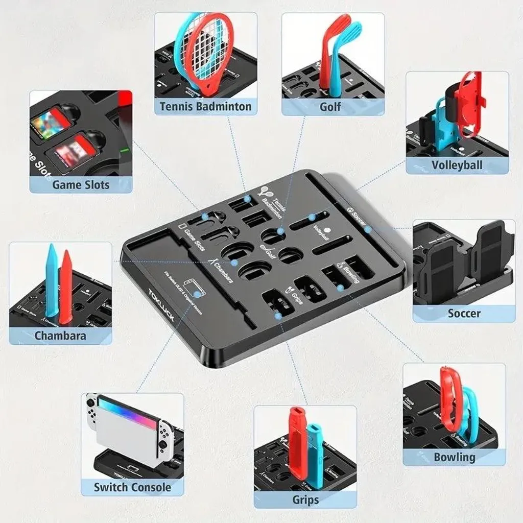 Kit d'accessoires 15 en 1 pour Nintendo Switch avec support de table