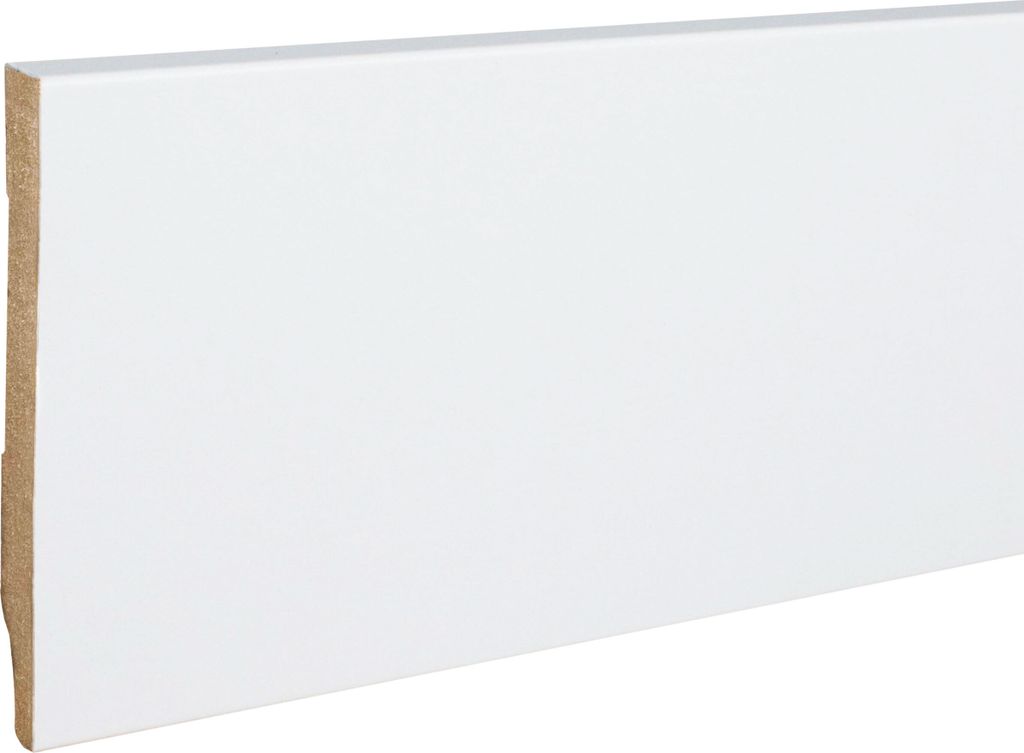 Sockelleiste MDF 13 x 110 x 2500 mm Weiß zum Kleben, Schrauben & Nageln MDF-Kern foliert Fußleiste by PROVISTON 2.5 Meter | 1 Stück