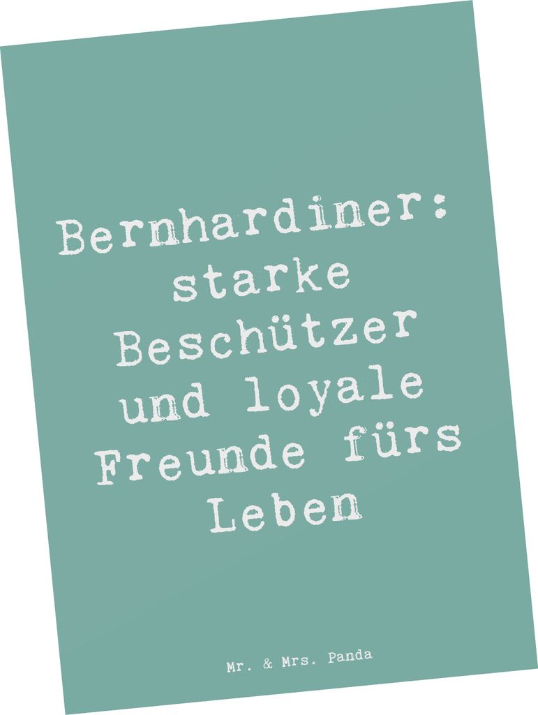 Mr. & Mrs. Panda Fotokarte Spruch Bernhardiner Treue - Meeresbrise - Geschenk, zuverlässige Begleiter, Kunstkarten, starke Beschützer, Lebenslage...