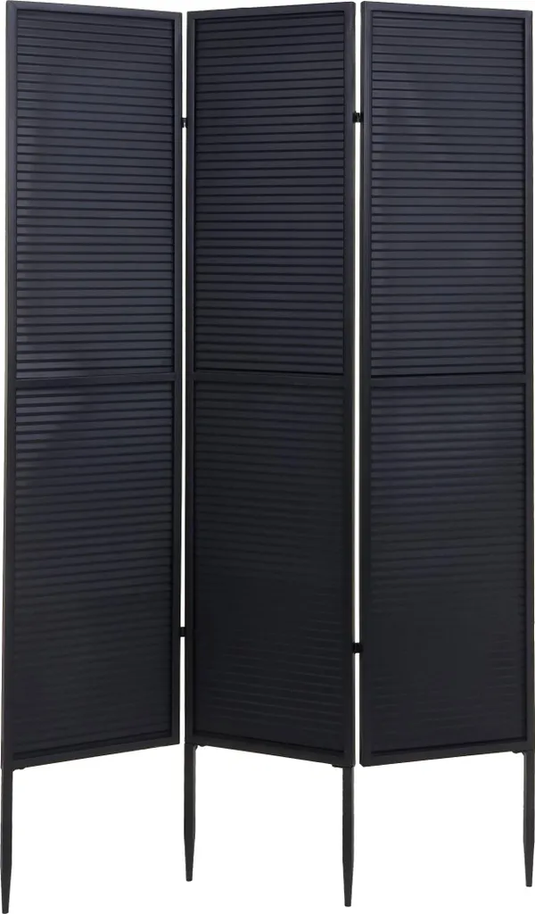 Cloison de protection visuelle en métal noir 200x121cm, paravent extérieur