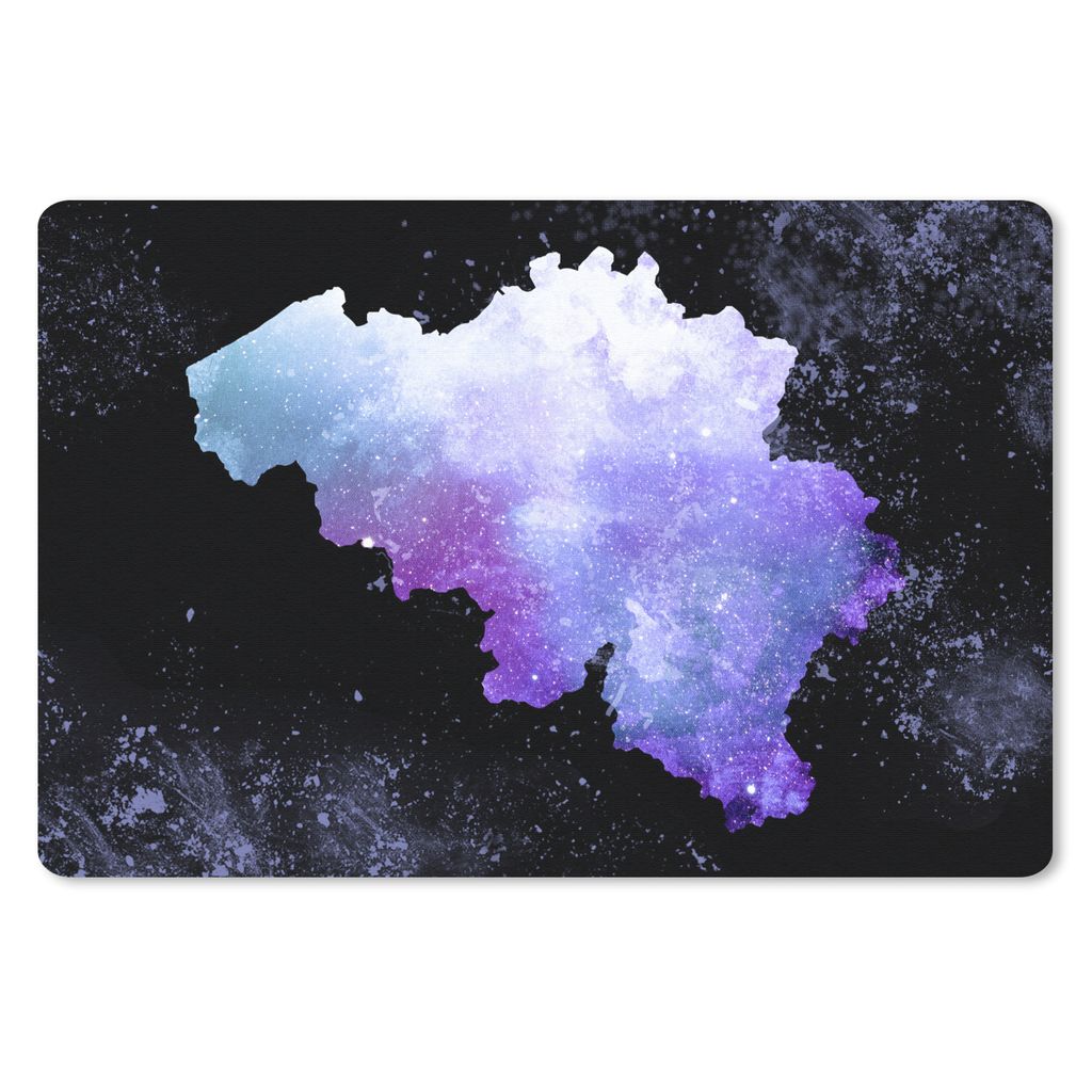 MuchoWow Mauspad Mousepad Karte - Belgien - Blau 27x18 cm - Mousepads - Maus Mat - Pad - Mausunterlage - Büroartikel - Desk Matten