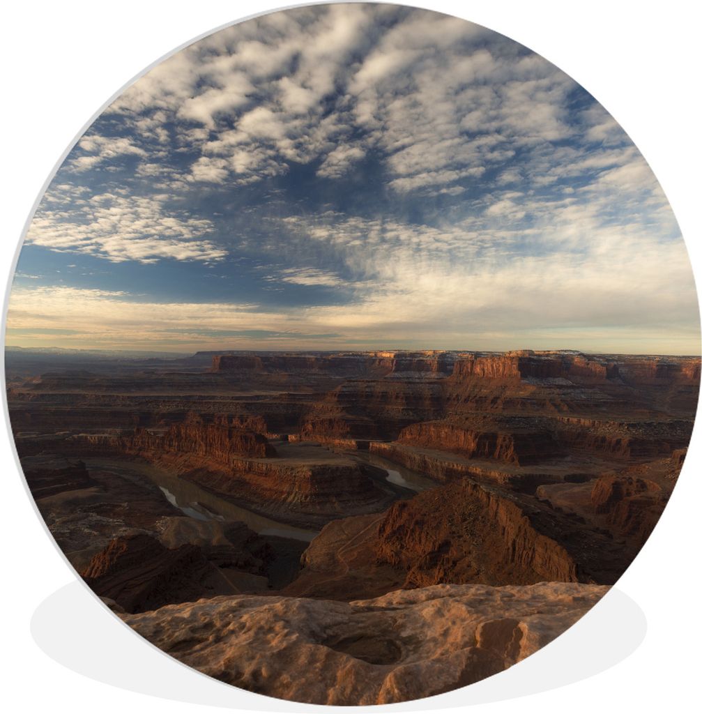 MuchoWow Rundes Wandbild - Runde Bilder Massive Wände des Grand Canyon und der geschwungene Colorado River in Nordamerika Ø 30 cm Kreis Wanddek...