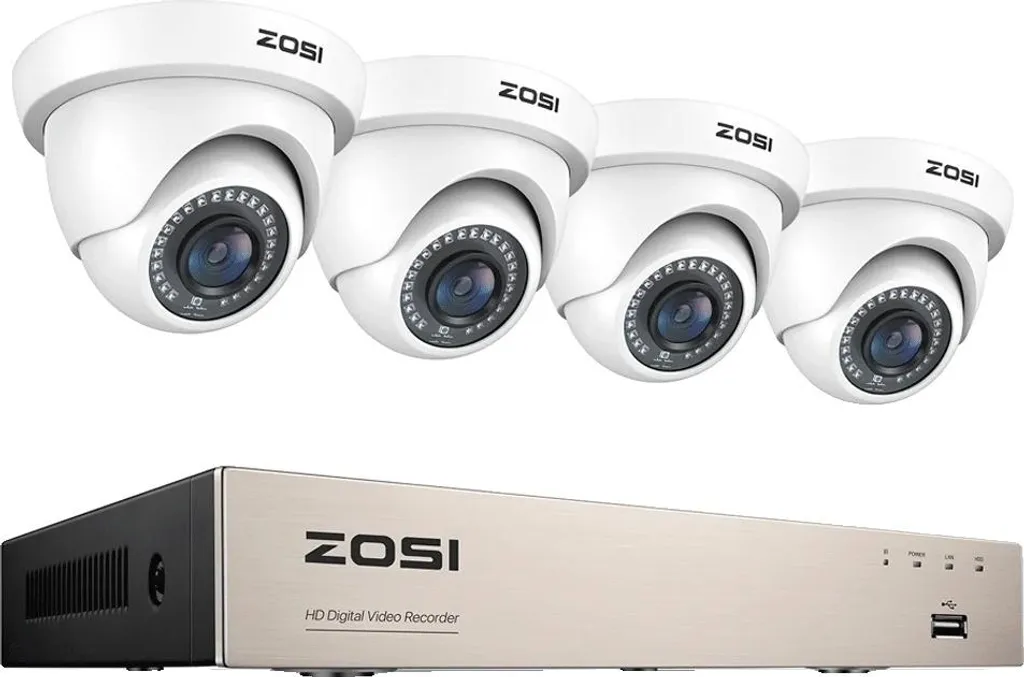 Système de caméras de sécurité IA vision nocturne 4 caméras IP blanches