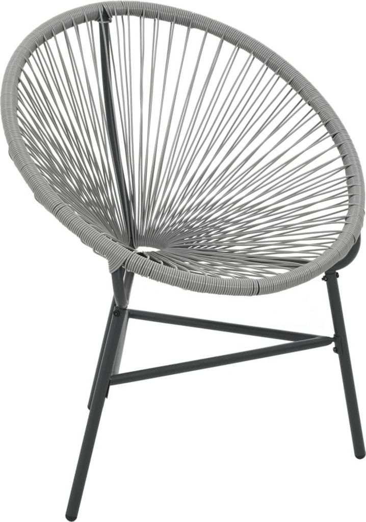 Garten-Mondstuhl Poly-Rattan Grau