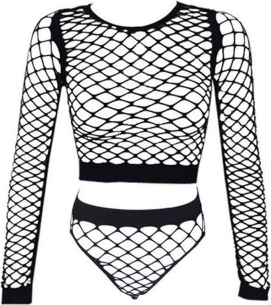 Set intimo - Set a rete - Top e slip da donna - Sensuale Immagine del prodotto 