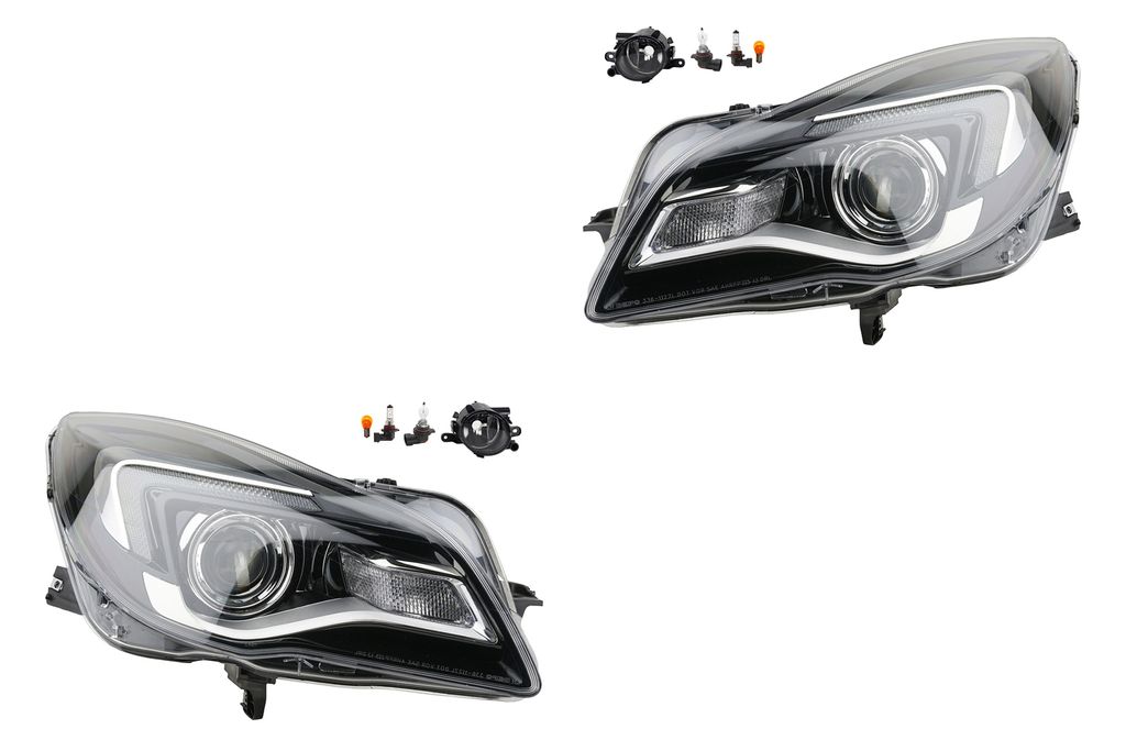 Johns, Scheinwerfer Satz Halogen passend für Opel Insignia 10/13- Hir2 +Nebel+Leuchtmi. 1710179 1710213 1710203 1710214 1216810 1216811