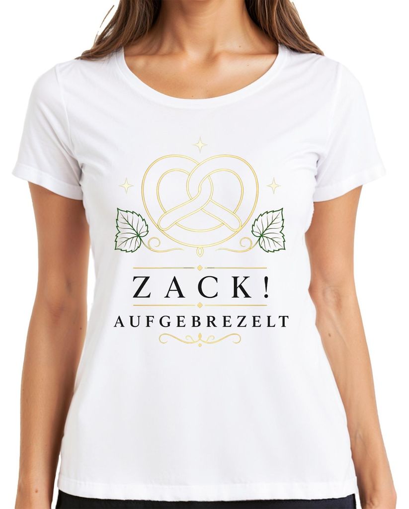 Zack Aufgebrezelt Brezel Bayern  Tracht Lederhose Party Produktbild 