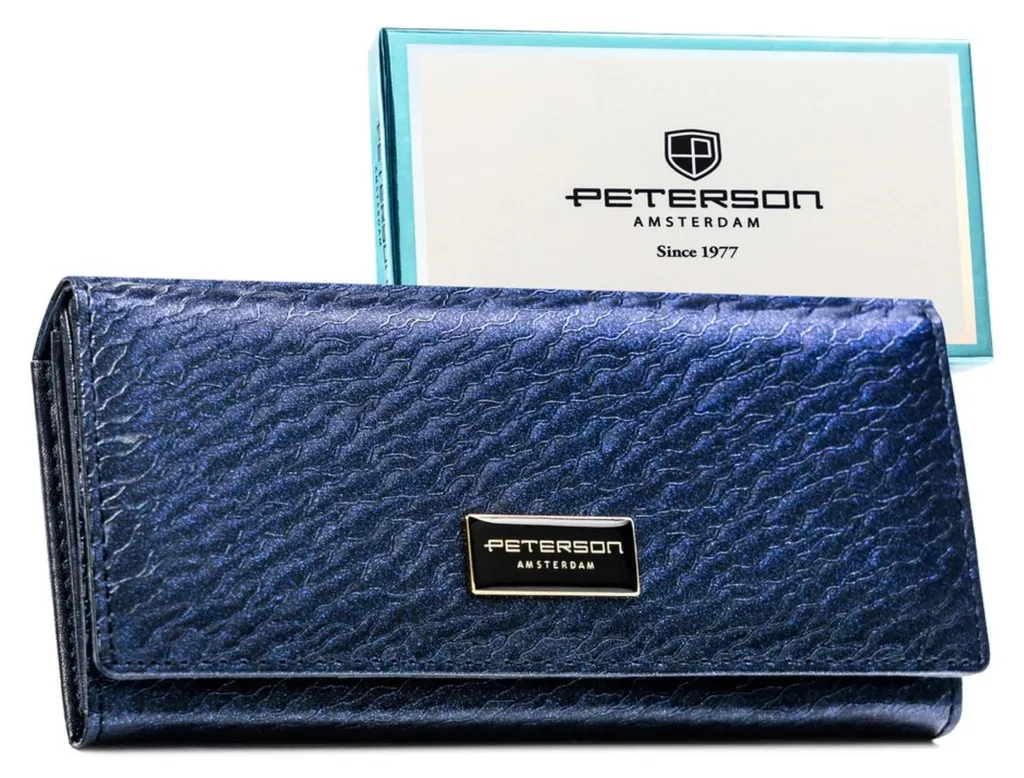 Peterson greg61407 portefeuille homme en cuir noir véritable élégant - 2