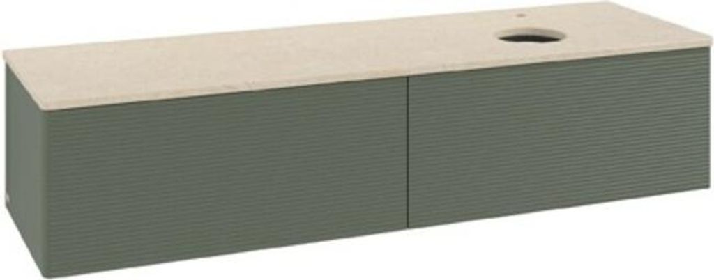V&B Waschtischunterschrank mit Frontstruktur Antao 160x50cm, HL, WBP botti., lea gre. m Lac