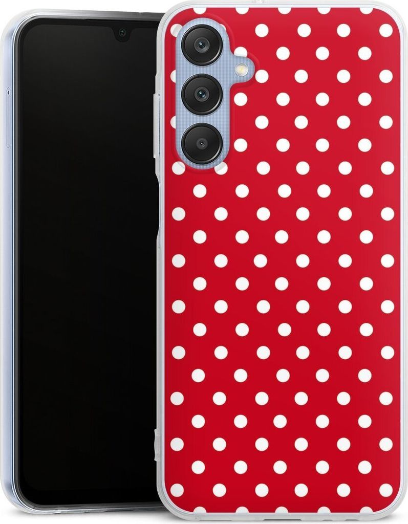 DeinDesign Handyhülle für Samsung Galaxy A25 5G Silikon Hülle Case Smartphone Schutzhülle Polka Dots Punkte Retro