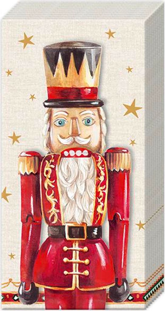 NUTCRACKER FIGURE Cream Red Papiertaschentücher PT